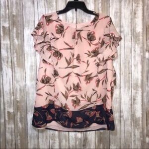 Gibson Latimer Floral 2 Tone Blouse